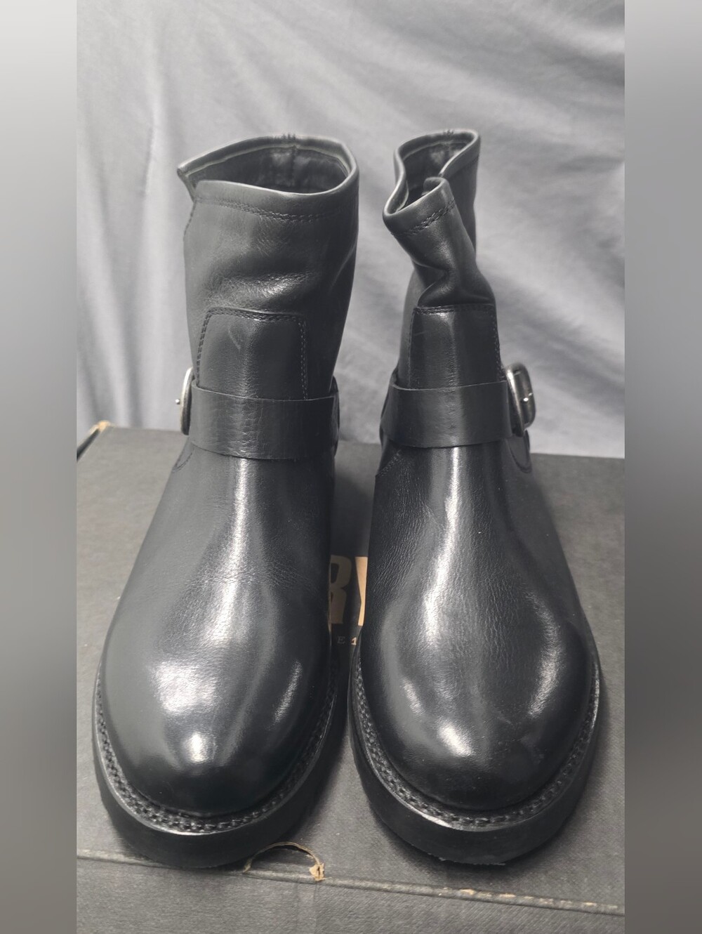 Frye Womens Veronica Bootie Black Leather Buckle 3470543-BLK Size 9M NWB Defect - Picture 2 of 12